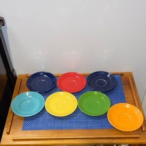 7 Fiesta Ware Homer Laughlin saucers
